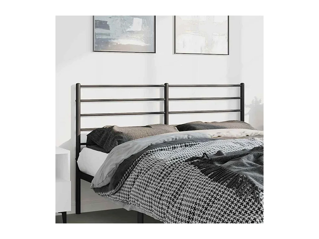 Tête de lit métal noir 135 cm