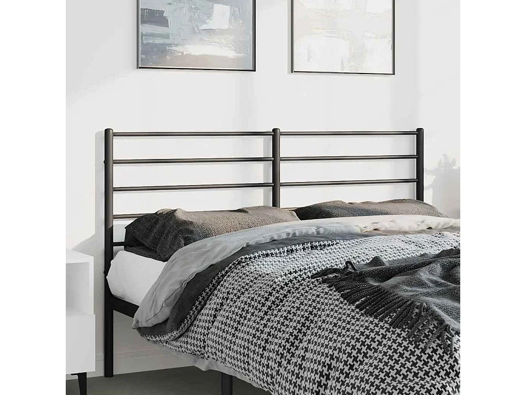 Cabeceira de cama 135 cm metal preto