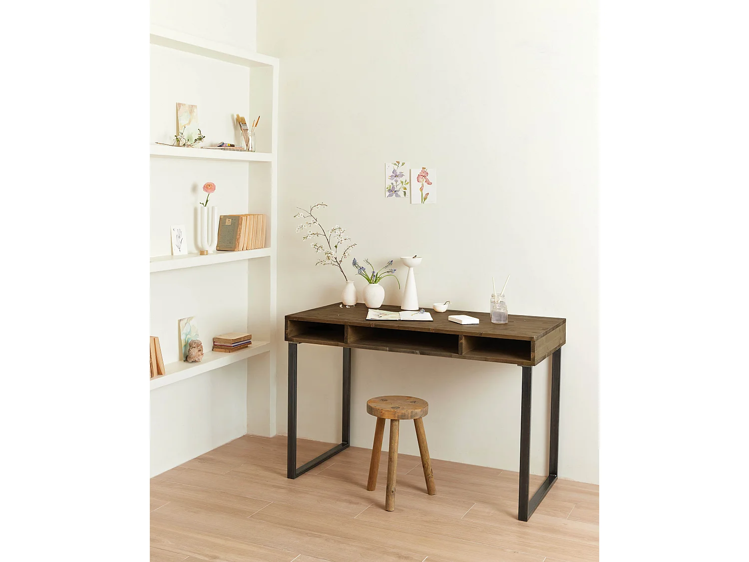 Bureau en bois  de couleur marron ELMA