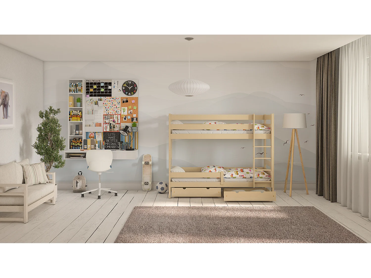 Lit Enfant simple avec extension Paul Duo