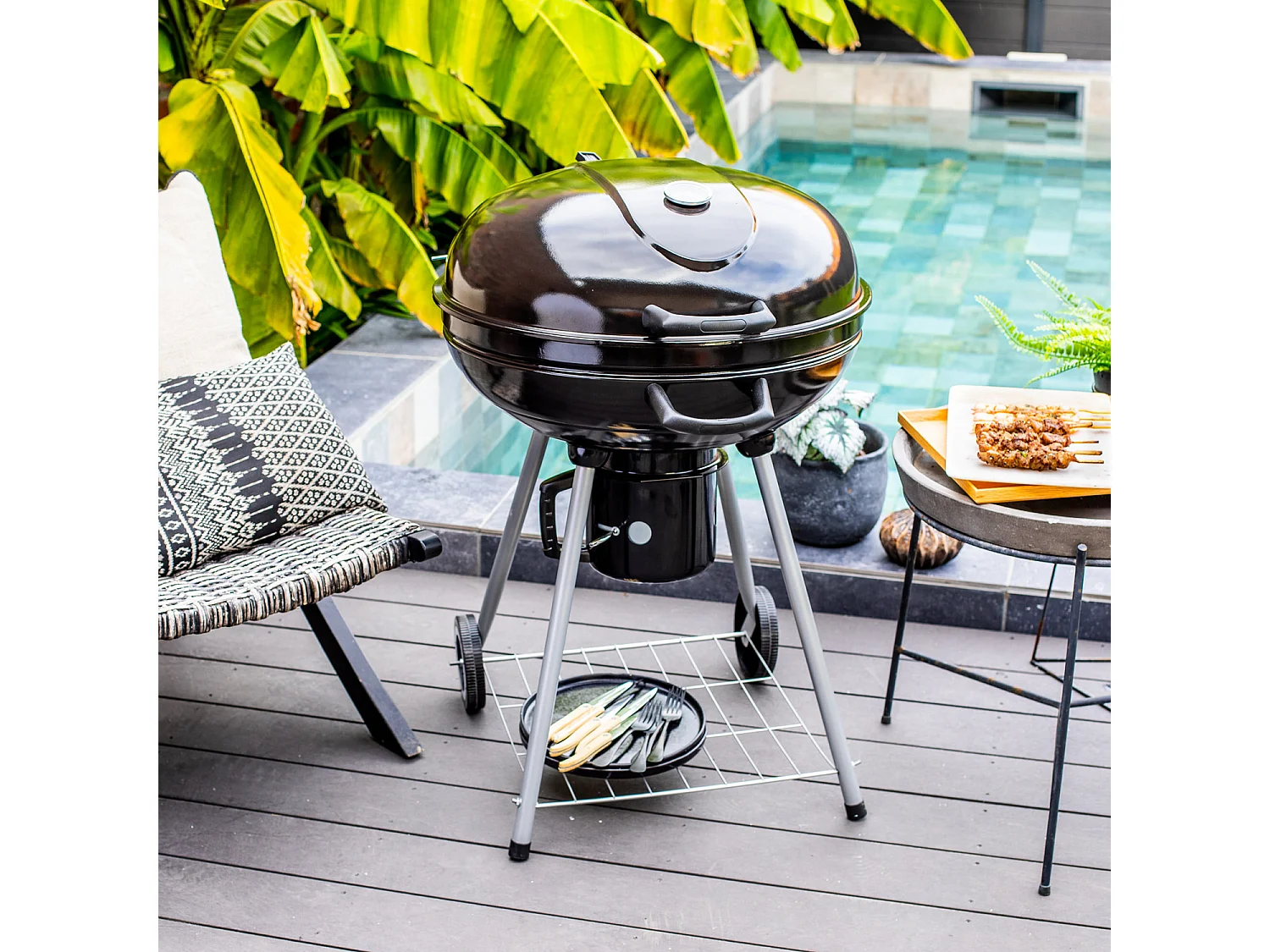 Livoo Barbecue à charbon 55cm noir - doc270