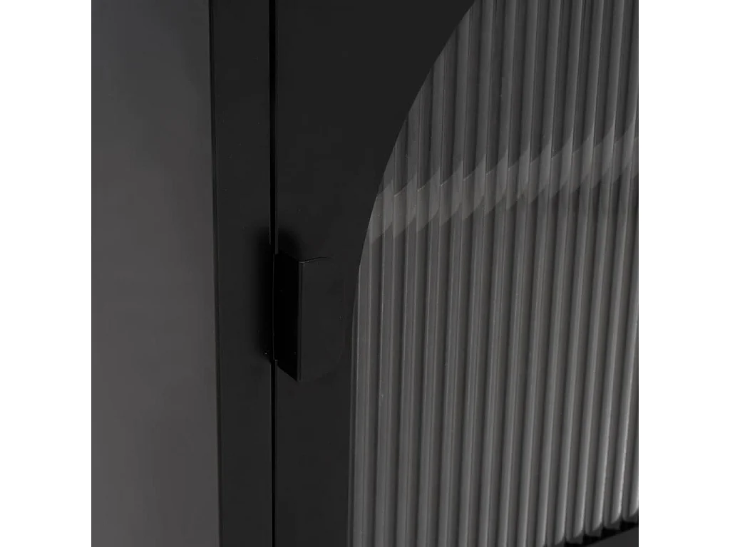 Nachttisch Schwarz 50x35x60 cm Glas und Stahl