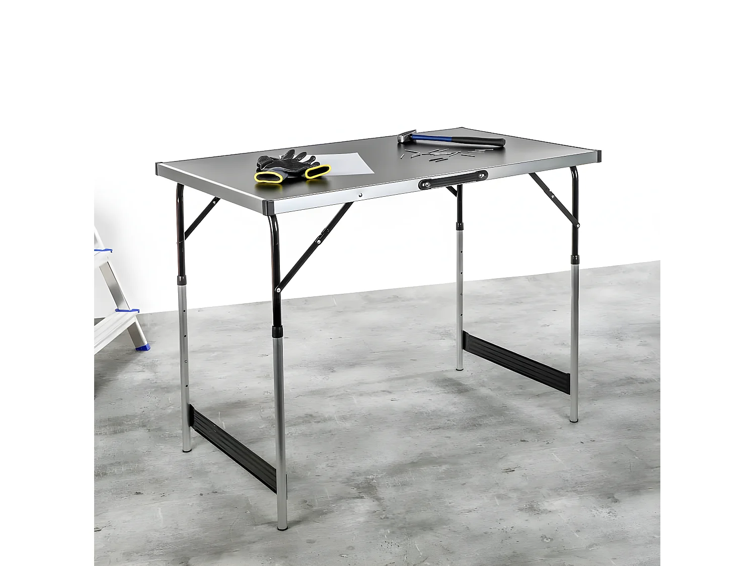 Table pliable 100 x 60 x 94 cm Aluminium