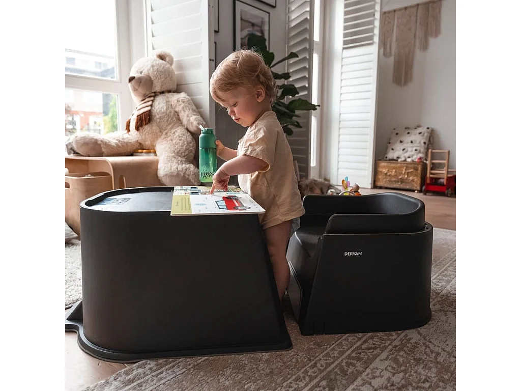 DERYAN 5-in-1 Hochstuhl Quuby Schwarz