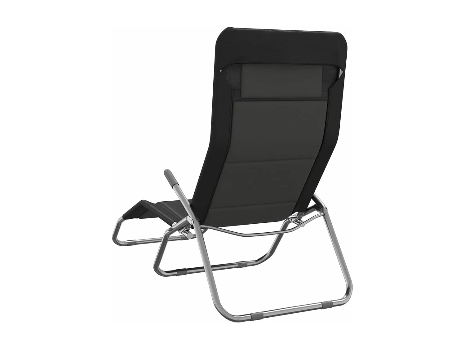 Chaises longues pliables lot de 2 noir textilène et acier