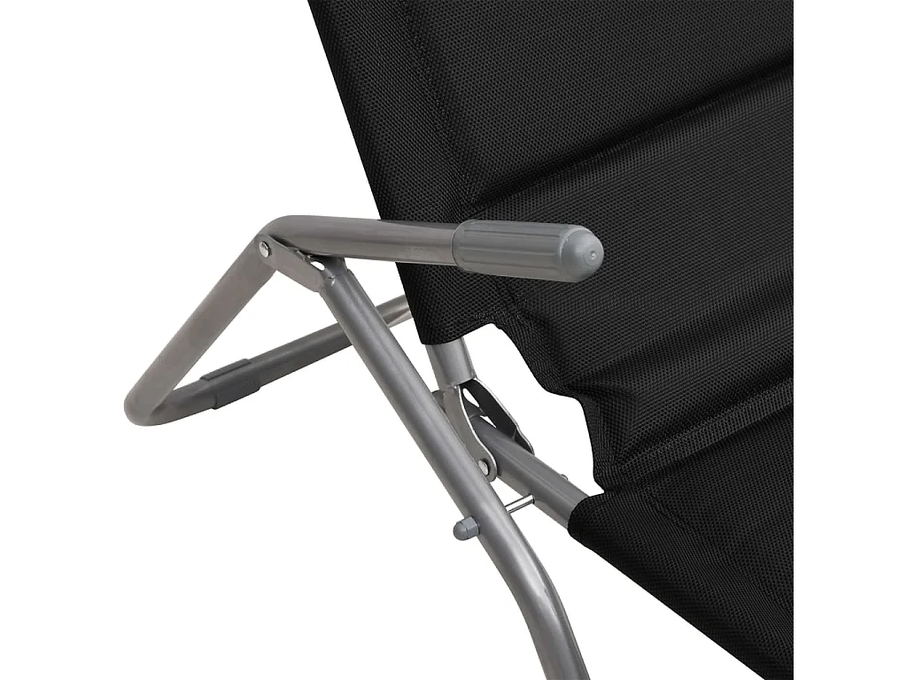Chaises longues pliables lot de 2 noir textilène et acier