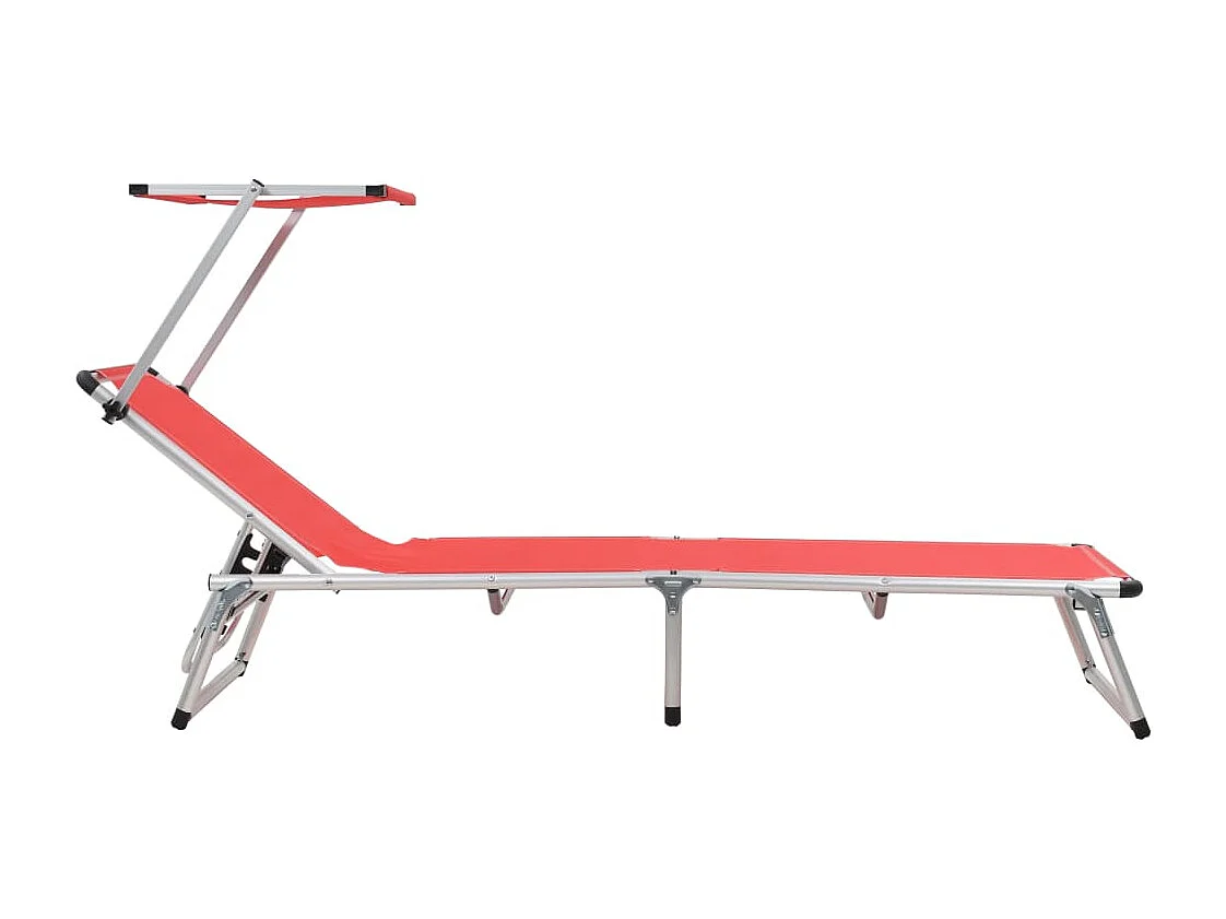 Chaises longues pliables et toit lot de 2 Aluminium textilène