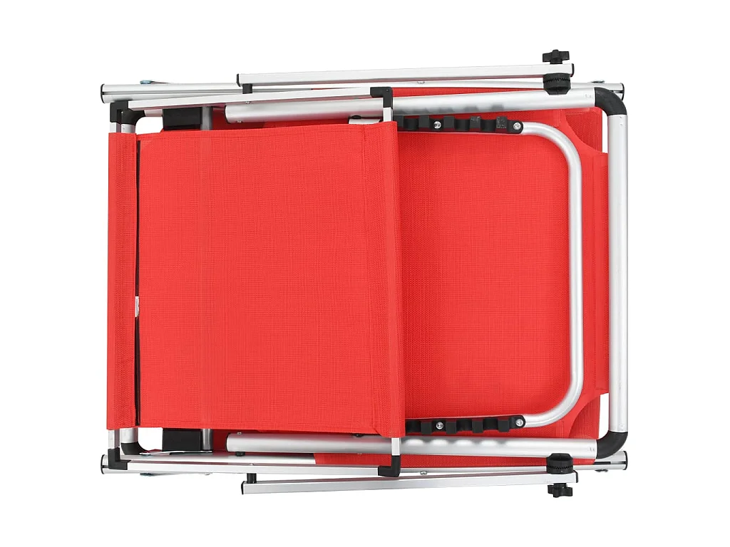 Klappbare Sonnenliegen mit Dach 2 Stk. Aluminium Textilene Rot