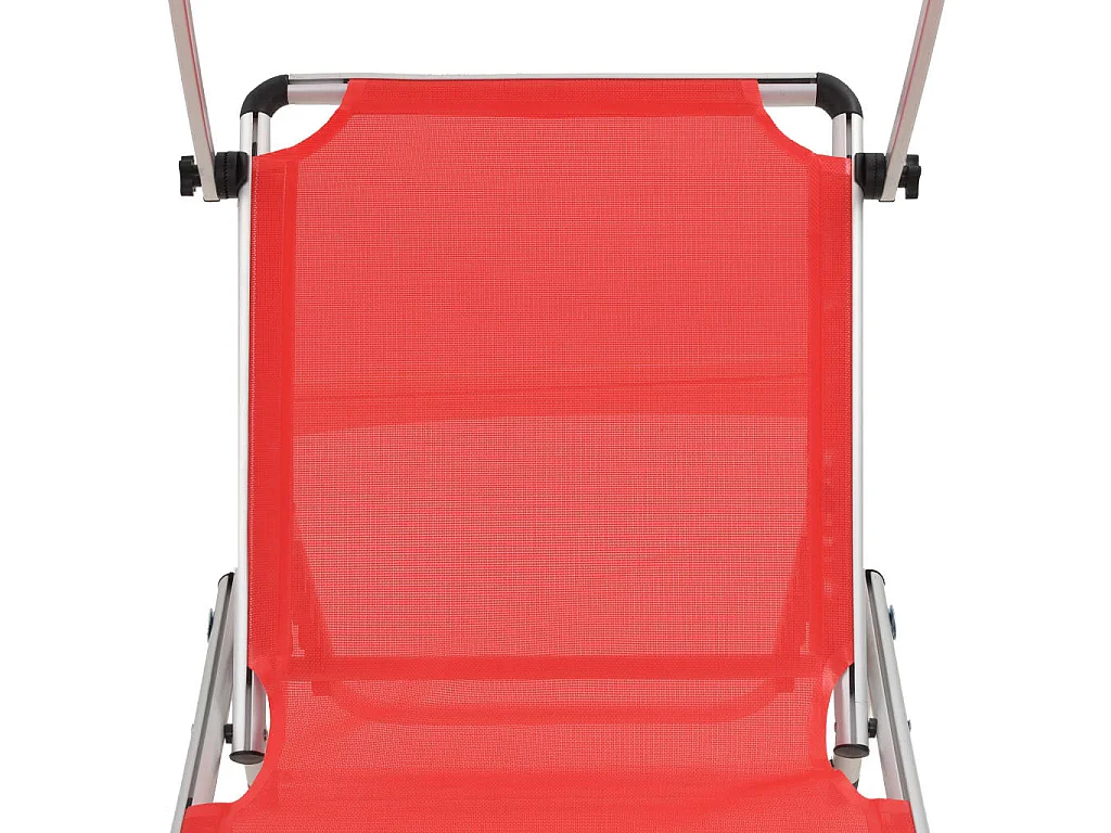 Klappbare Sonnenliegen mit Dach 2 Stk. Aluminium Textilene Rot