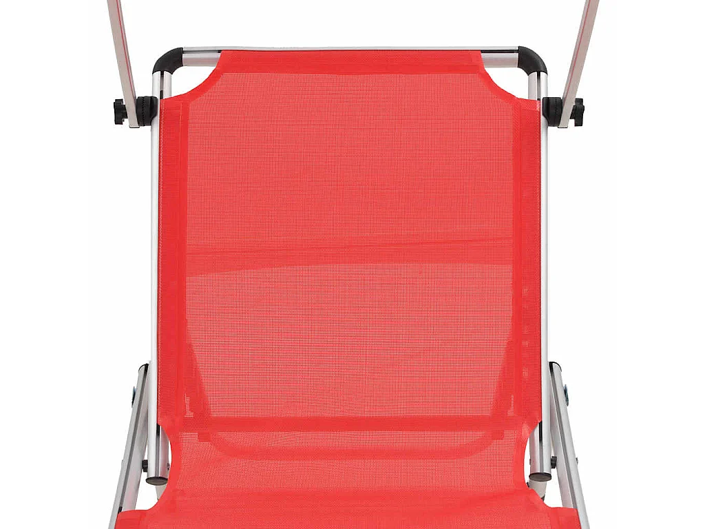 Klappbare Sonnenliegen mit Dach 2 Stk. Aluminium Textilene Rot