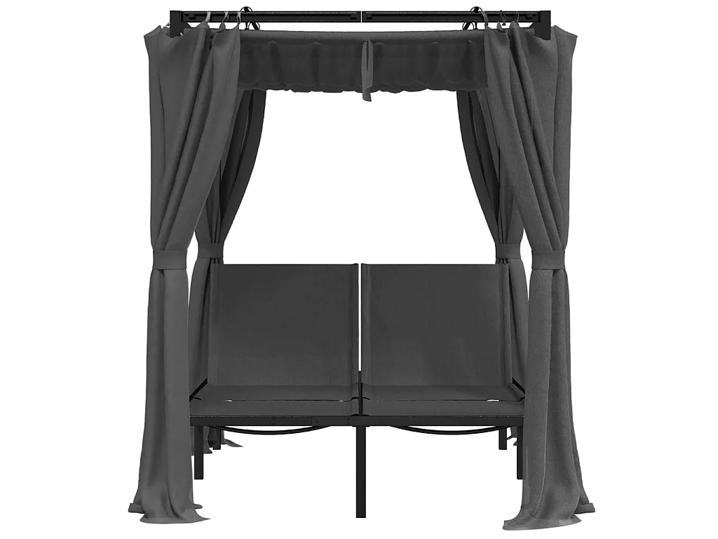 Chaise longue double avec rideaux latéraux et supérieurs