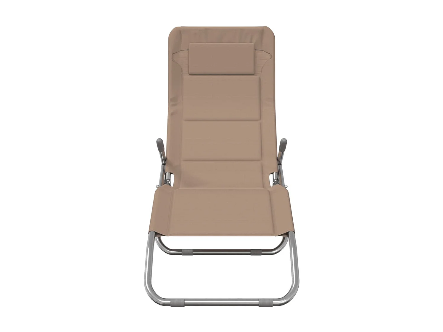 Chaises longues pliables lot de 2 taupe textilène et acier