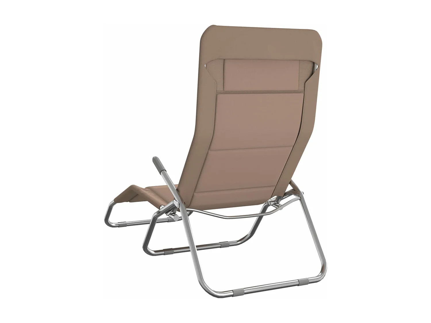 Chaises longues pliables lot de 2 taupe textilène et acier