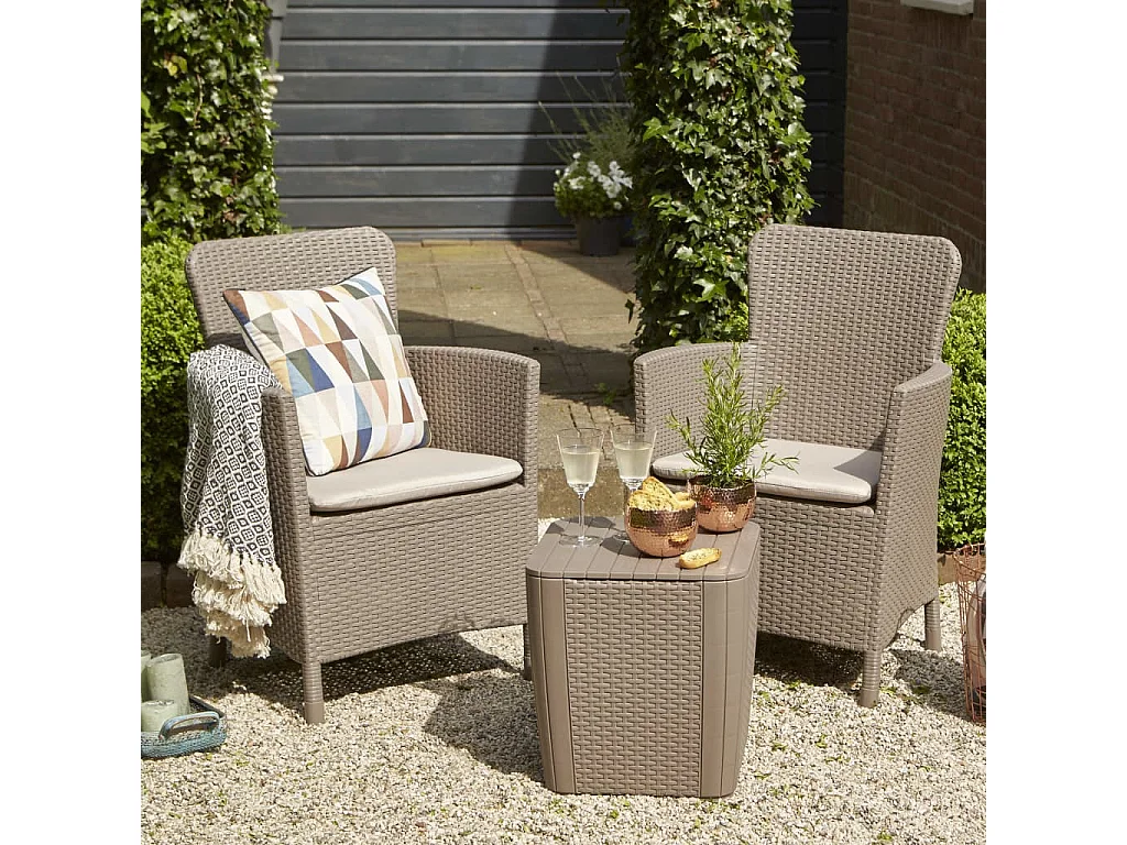 5-delige Balkonmeubelset Miami cappuccinokleurig