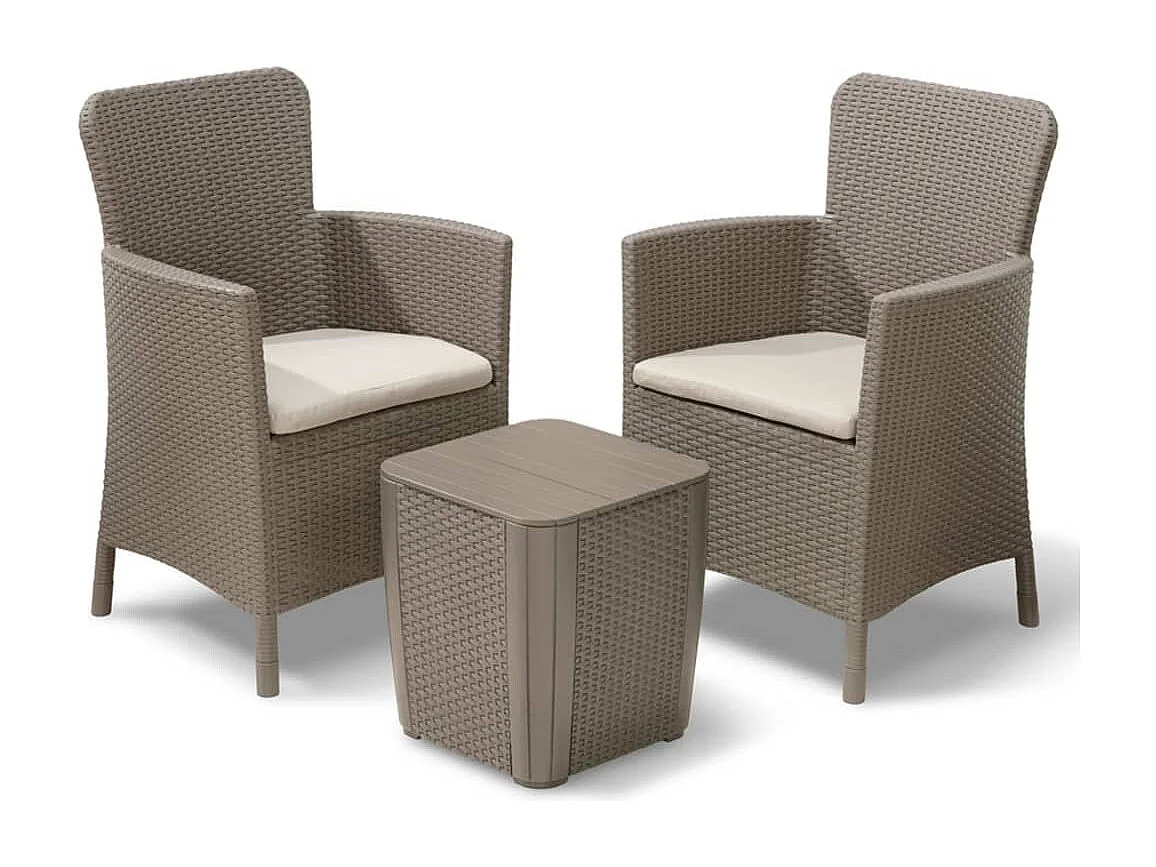 5-delige Balkonmeubelset Miami cappuccinokleurig