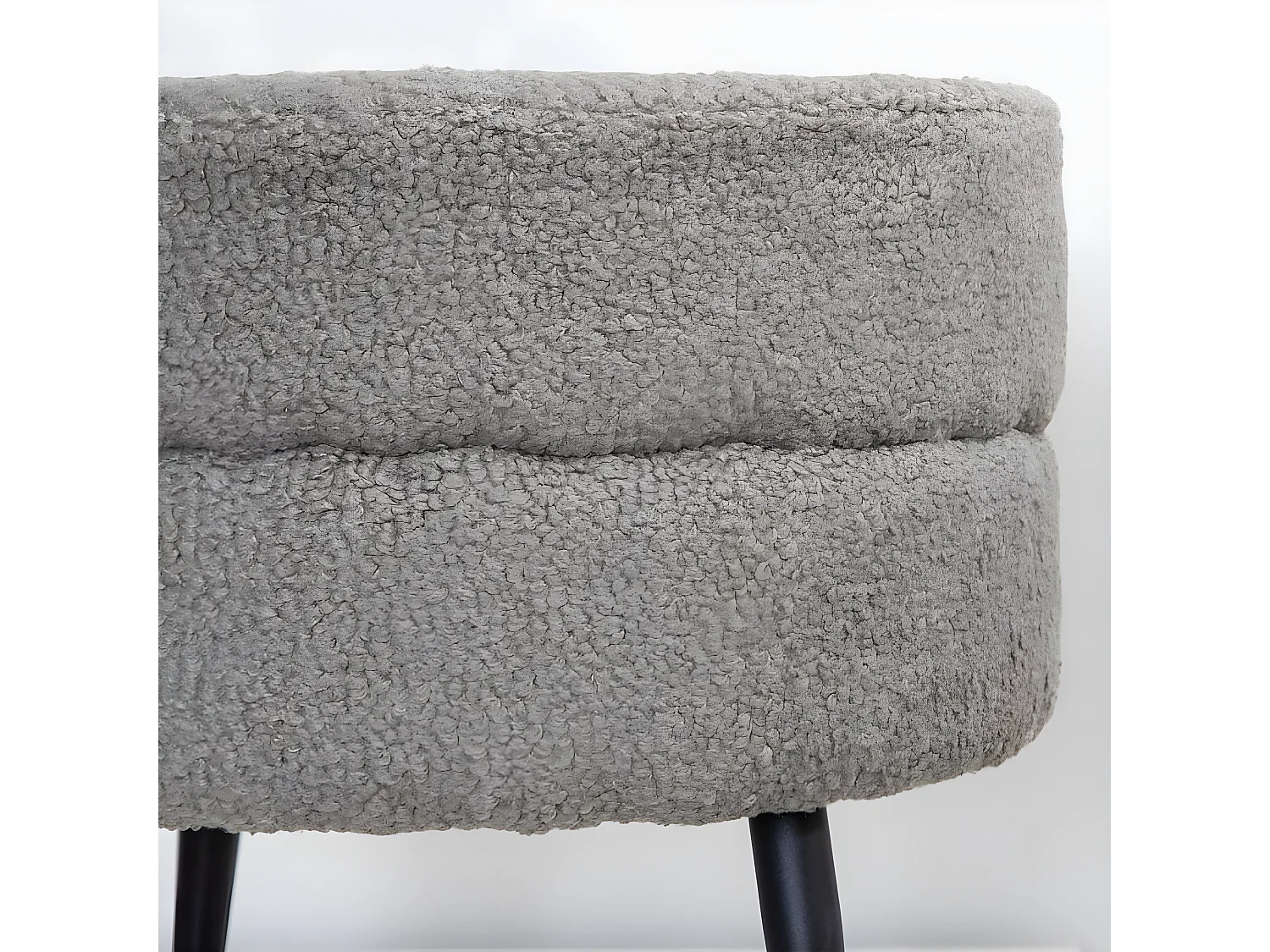 Pouf Pot 40x40x40 cm Teddy Noir et gris