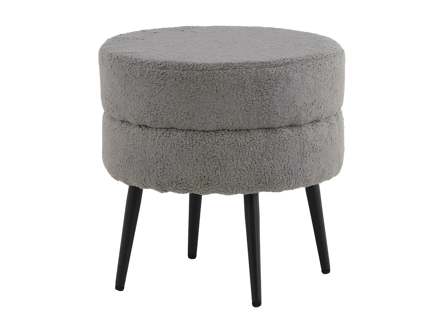 Pouf Pot 40x40x40 cm Teddy Noir et gris