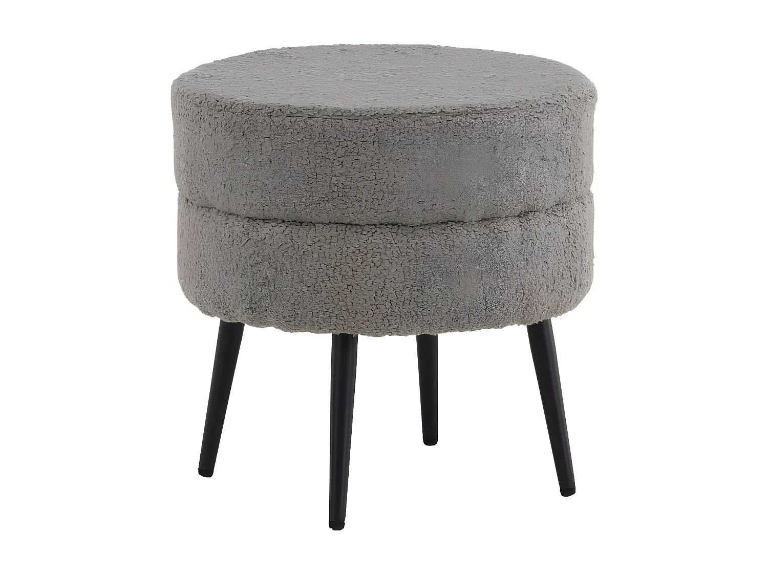 Pouf Pot 40x40x40 cm Teddy Noir et gris