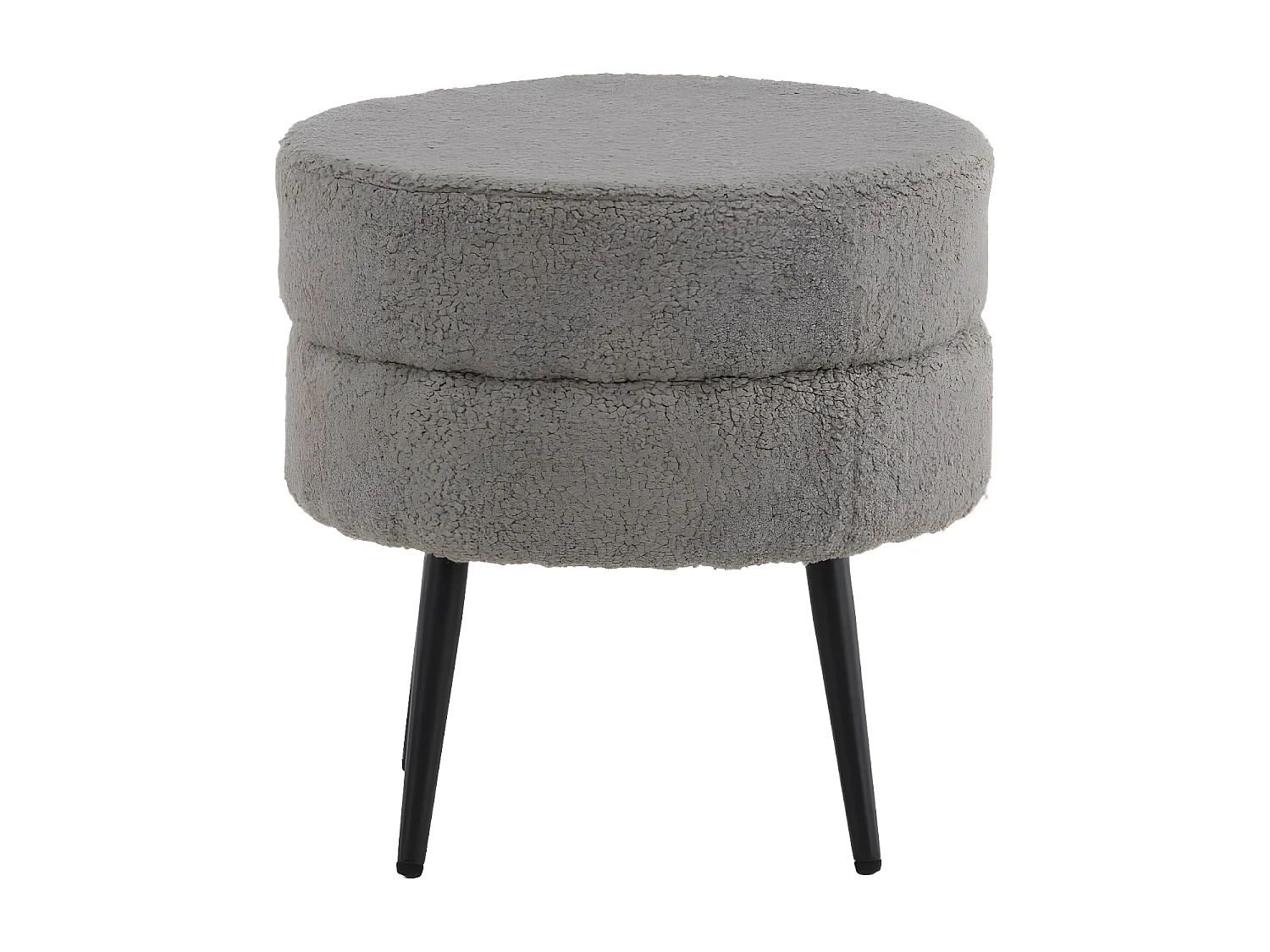 Pouf Pot 40x40x40 cm Teddy Noir et gris