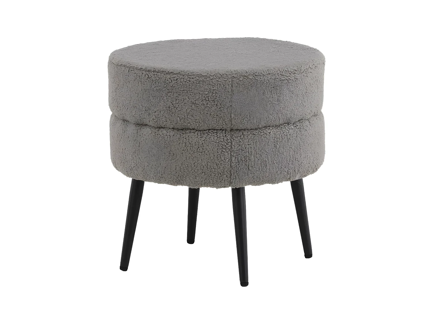 Puf Pot felpa negro y gris 40x40x40 cm