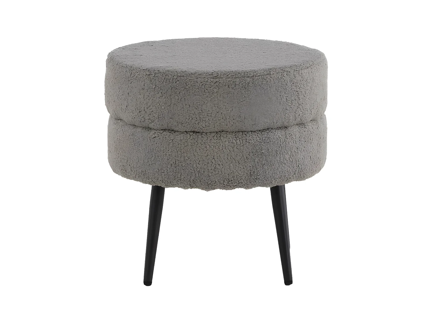 Puf Pot felpa negro y gris 40x40x40 cm