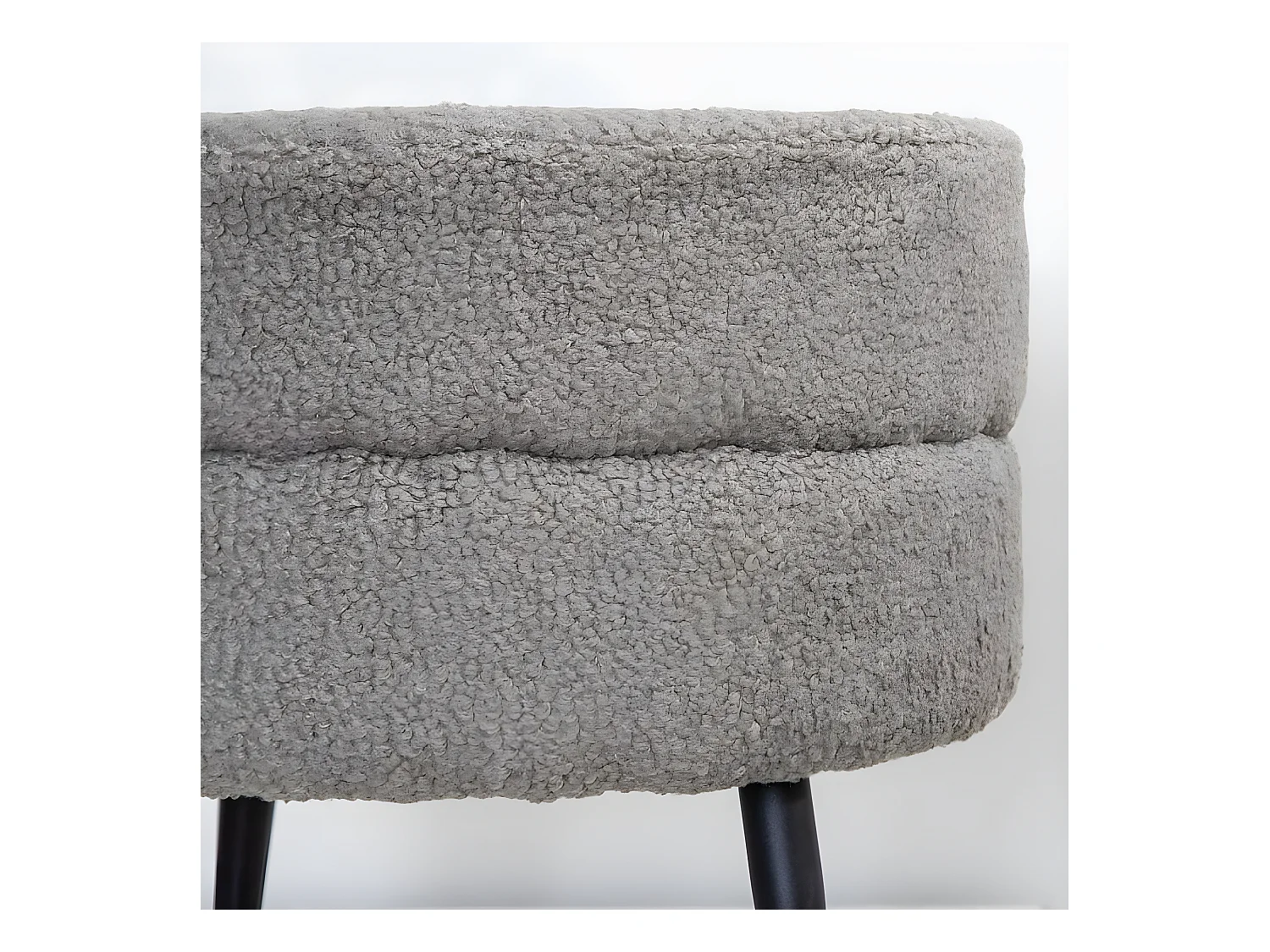 Puf Pot felpa negro y gris 40x40x40 cm