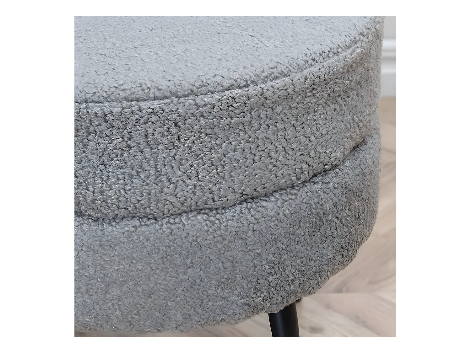 Puf Pot felpa negro y gris 40x40x40 cm