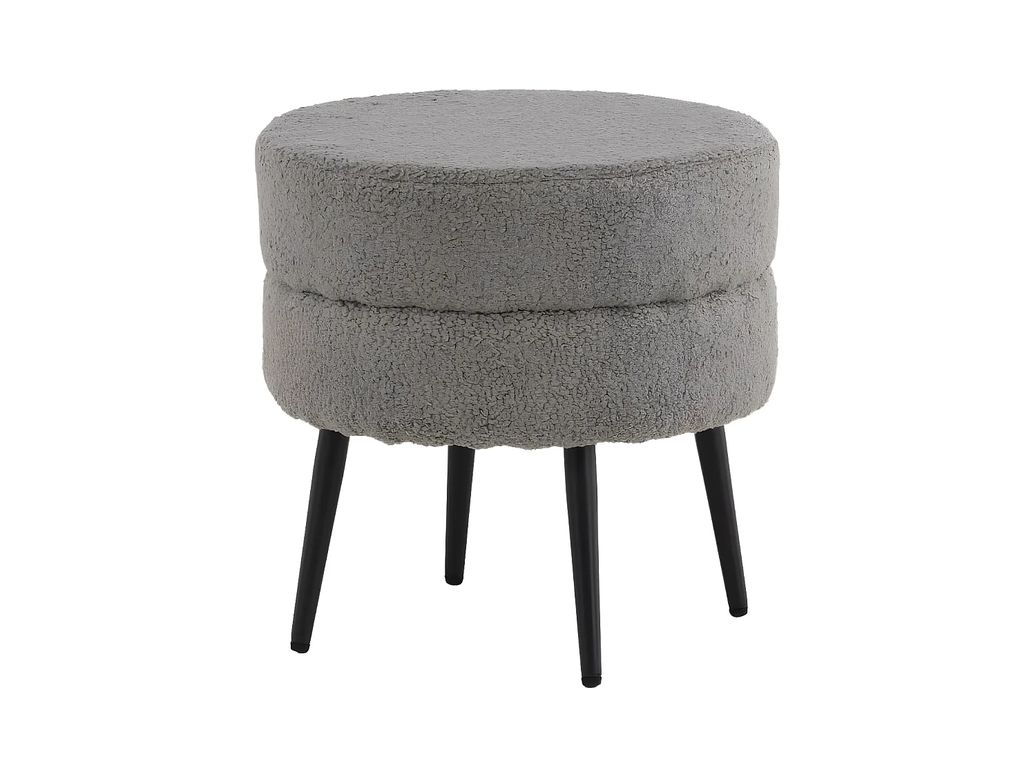 Puf Pot felpa negro y gris 40x40x40 cm