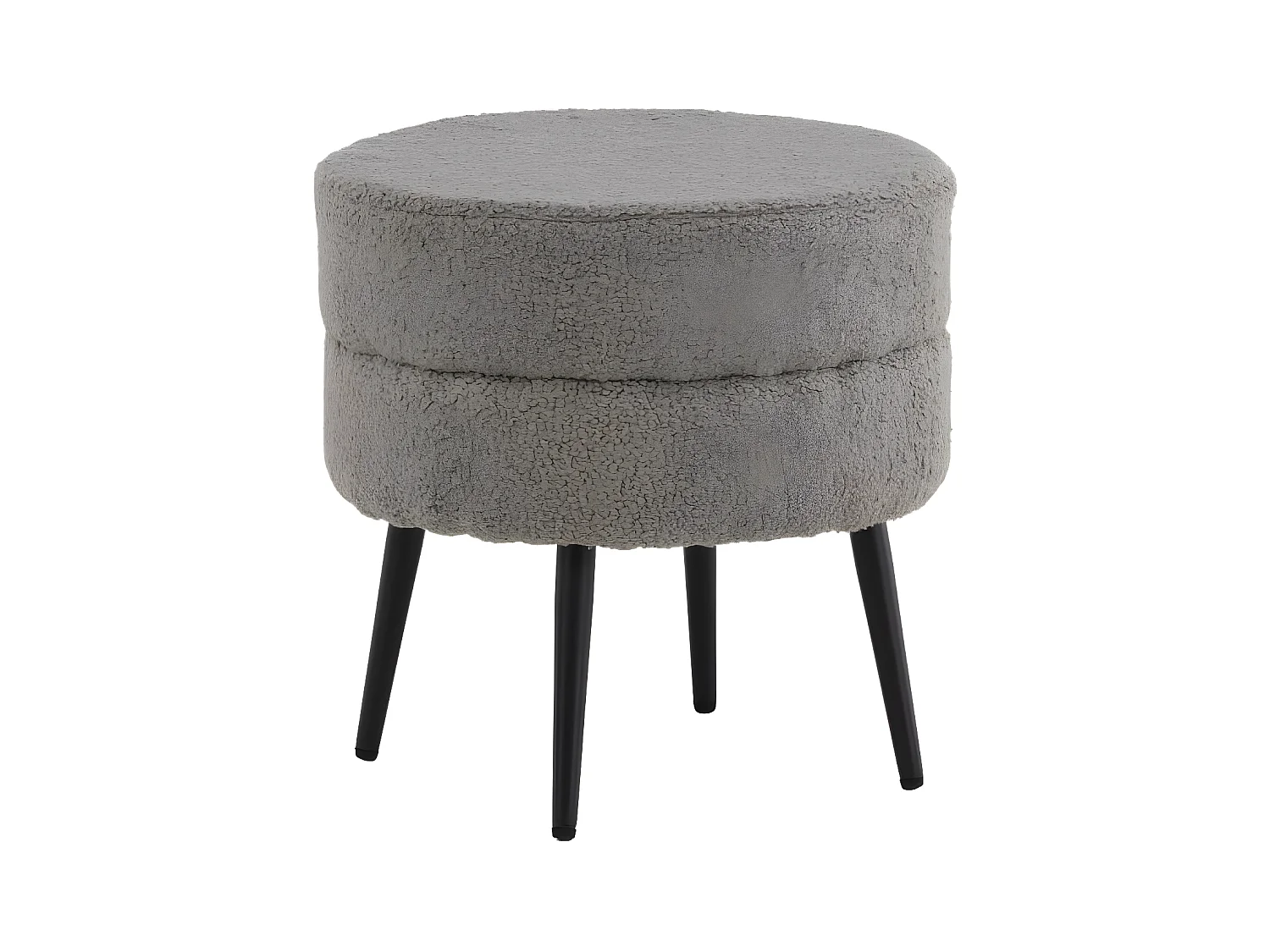 Puf Pot felpa negro y gris 40x40x40 cm