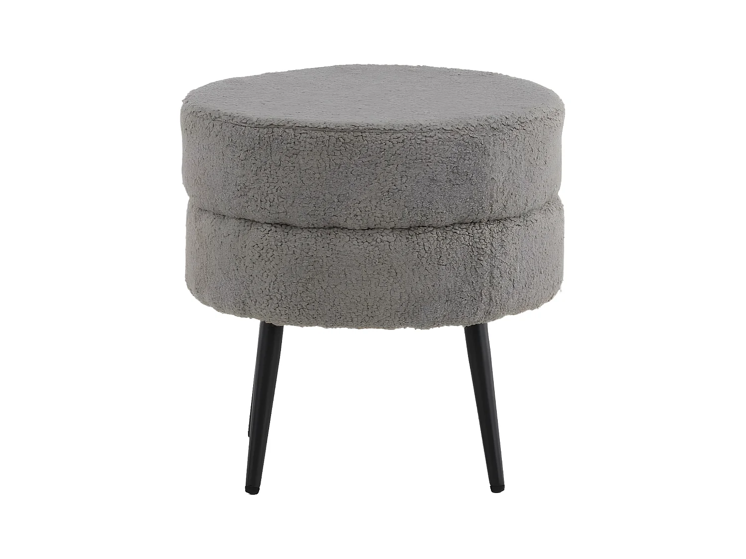 Puf Pot felpa negro y gris 40x40x40 cm