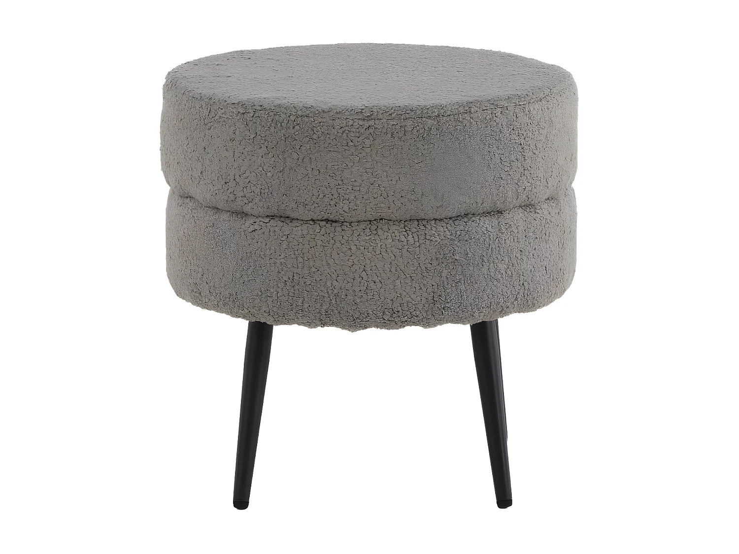 Pouf Pot 40x40x40 cm Teddy Noir et gris