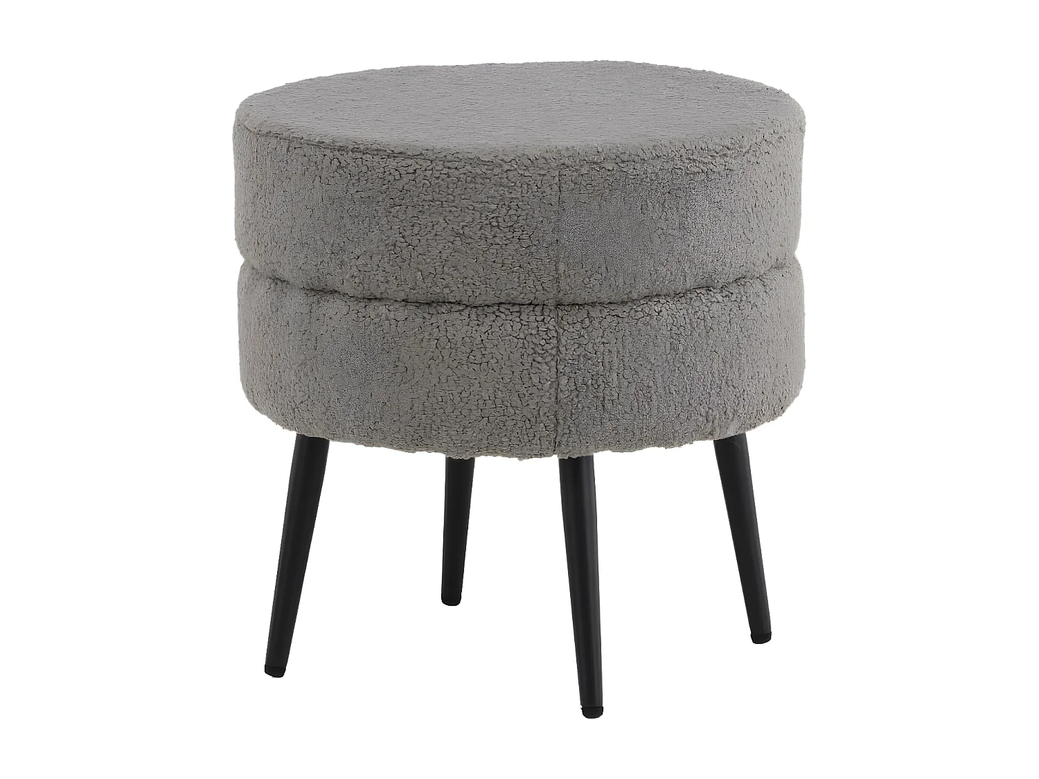 Pouf Pot 40x40x40 cm Teddy Noir et gris