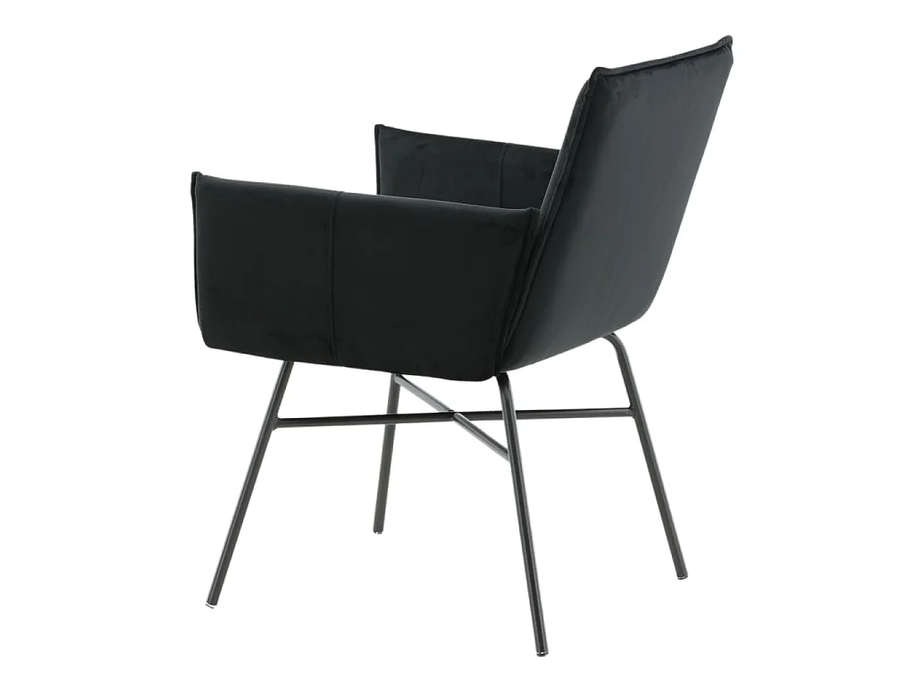 Petra Esszimmerstuhl mit Armlehne, Velour schwarz.