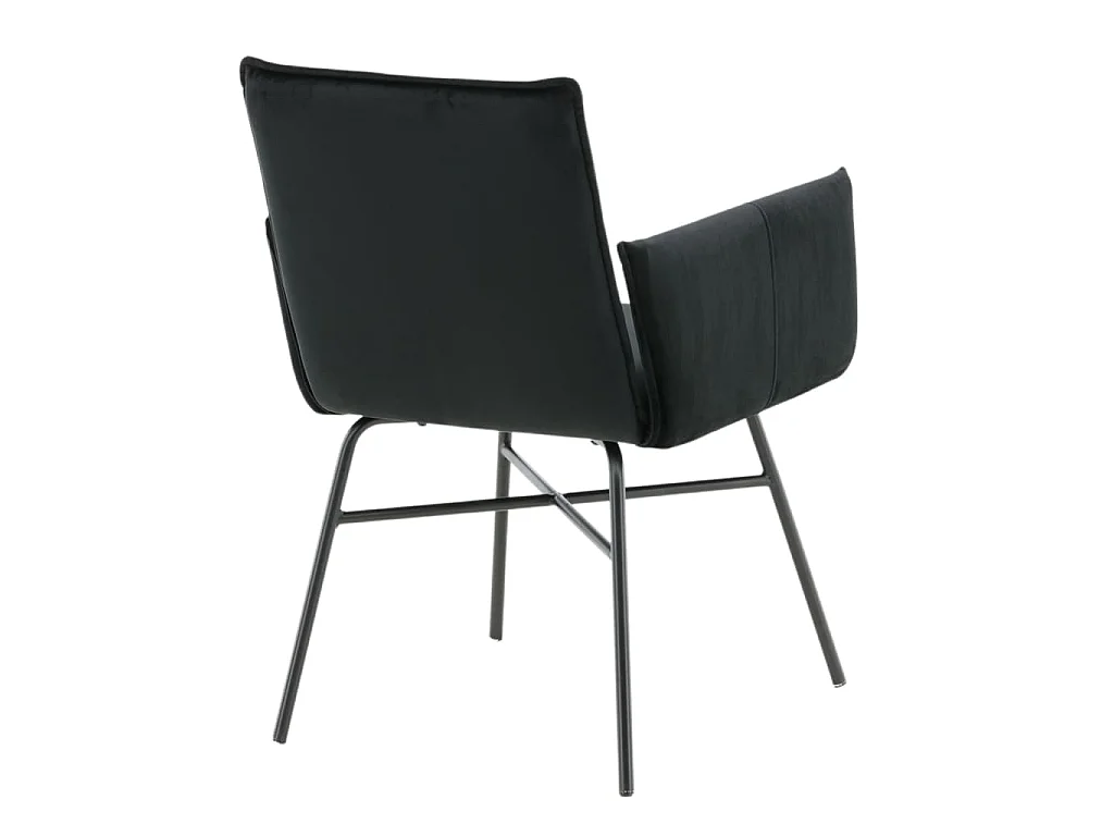 Petra Esszimmerstuhl mit Armlehne, Velour schwarz.