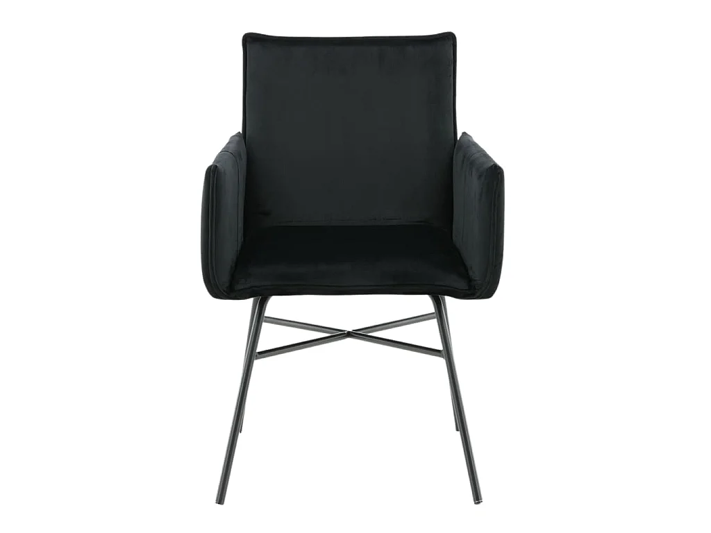 Petra eetkamerstoel met armleuningen, velours zwart.