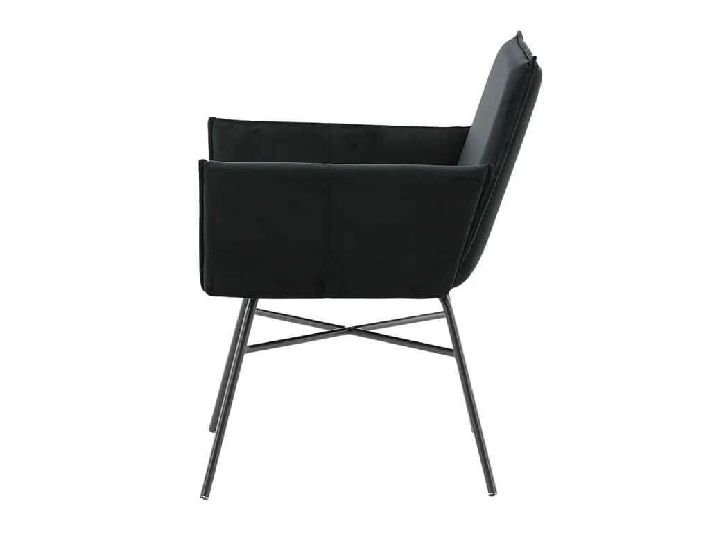 Petra eetkamerstoel met armleuningen, velours zwart.