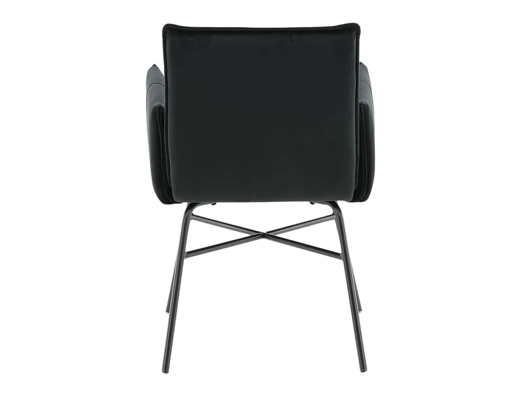 Petra eetkamerstoel met armleuningen, velours zwart.