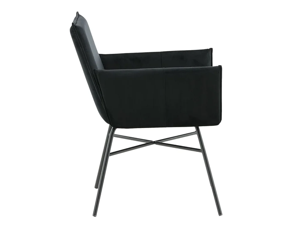 Petra eetkamerstoel met armleuningen, velours zwart.