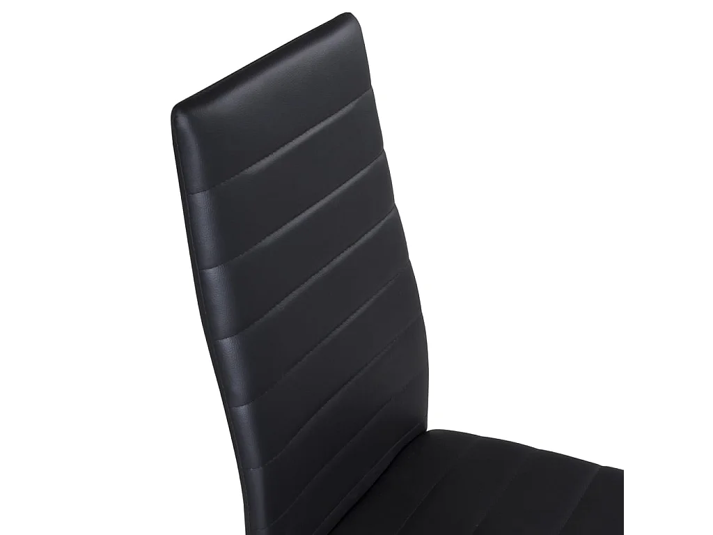 Slim eetkamerstoel PU kunstleer zwart.