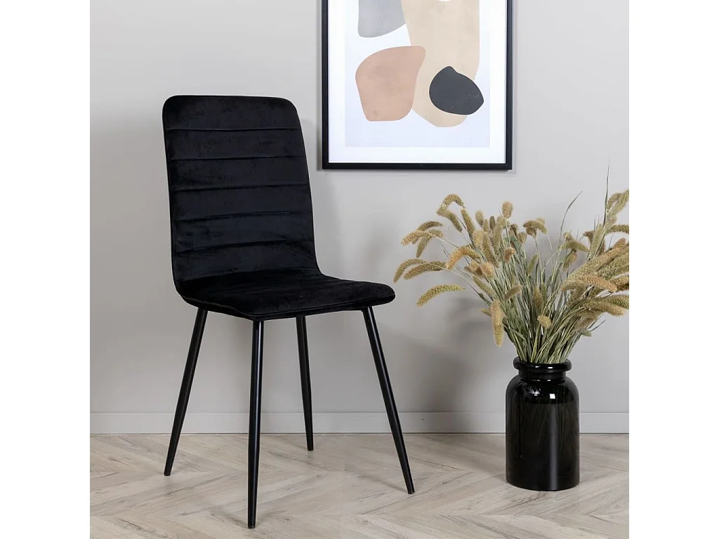 Chaises à manger lot de 2 Windu velours noir