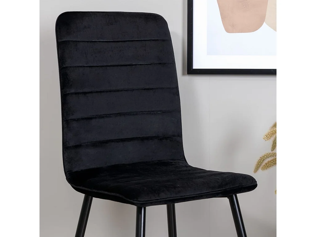 Chaises à manger lot de 2 Windu velours noir