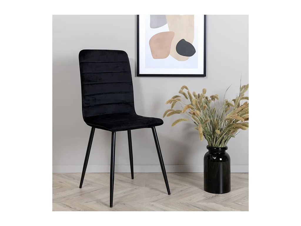 WinduLyx Esszimmerstuhl Velour schwarz.