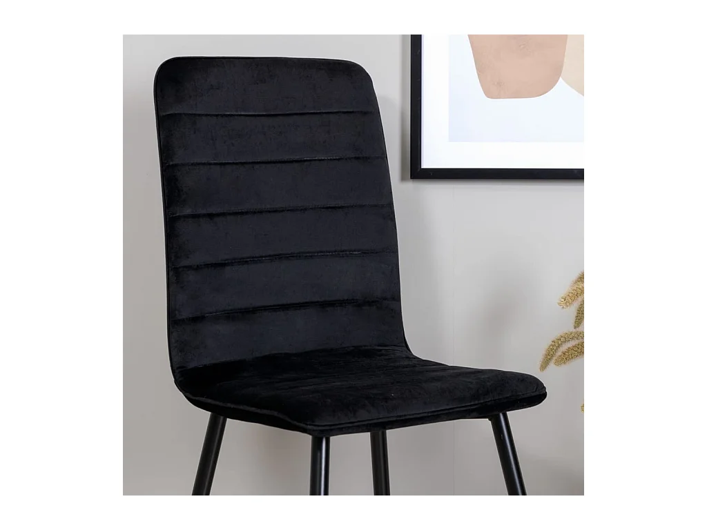 WinduLyx Esszimmerstuhl Velour schwarz.