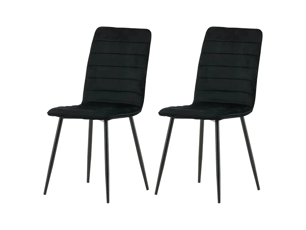 Chaises à manger lot de 2 Windu velours noir