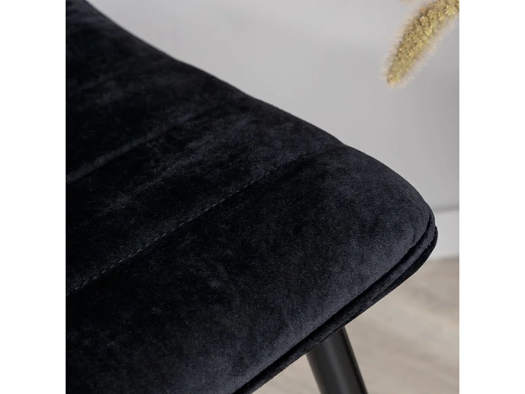 Chaises à manger lot de 2 Windu velours noir