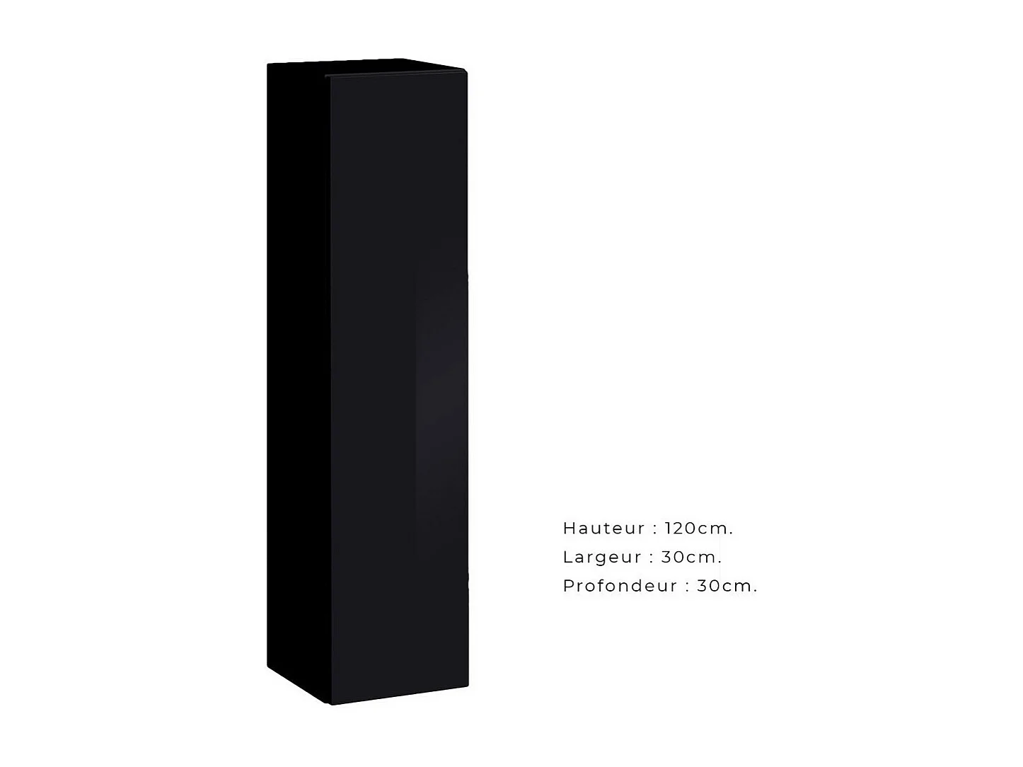 Hangende kolom - Zwart - Collectie SWITCH - 1 deur - 30x120 cm - Modern ontwerp