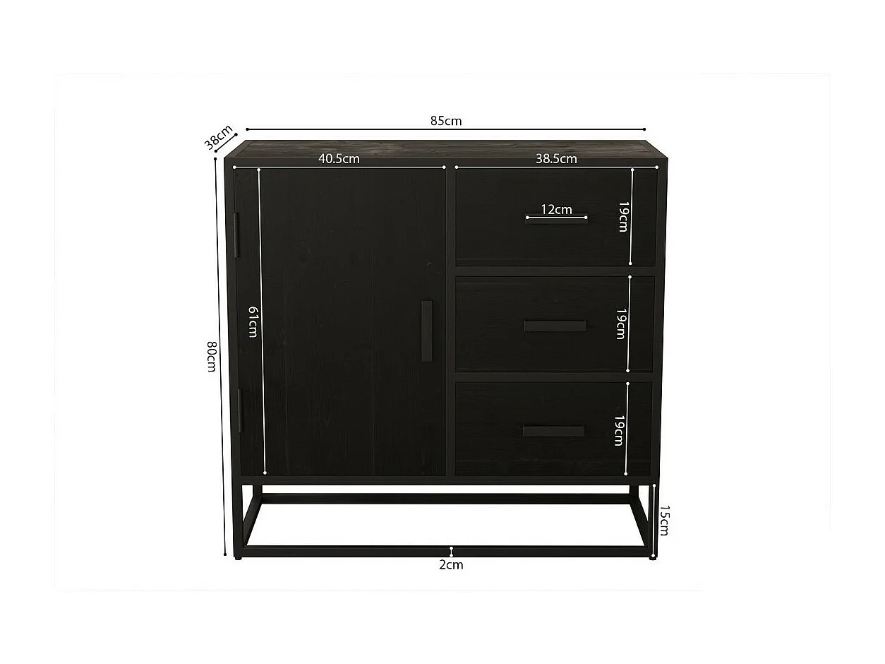 Commode MADEIRO bois exotique mangolia noir