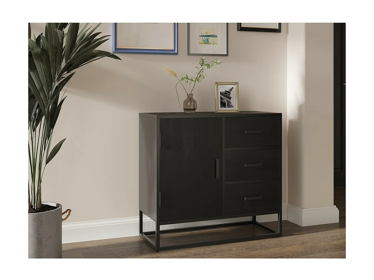 Commode MADEIRO bois exotique mangolia noir