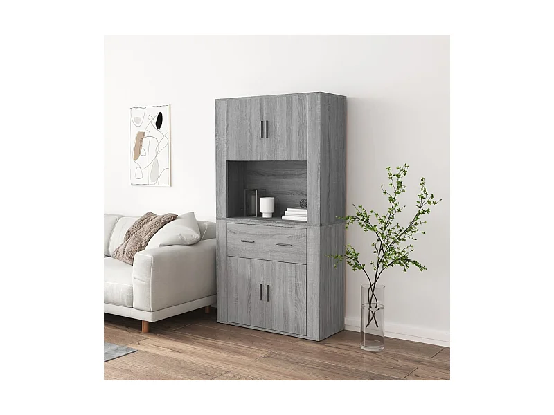 Buffet haut Sonoma gris Bois d'ingénierie