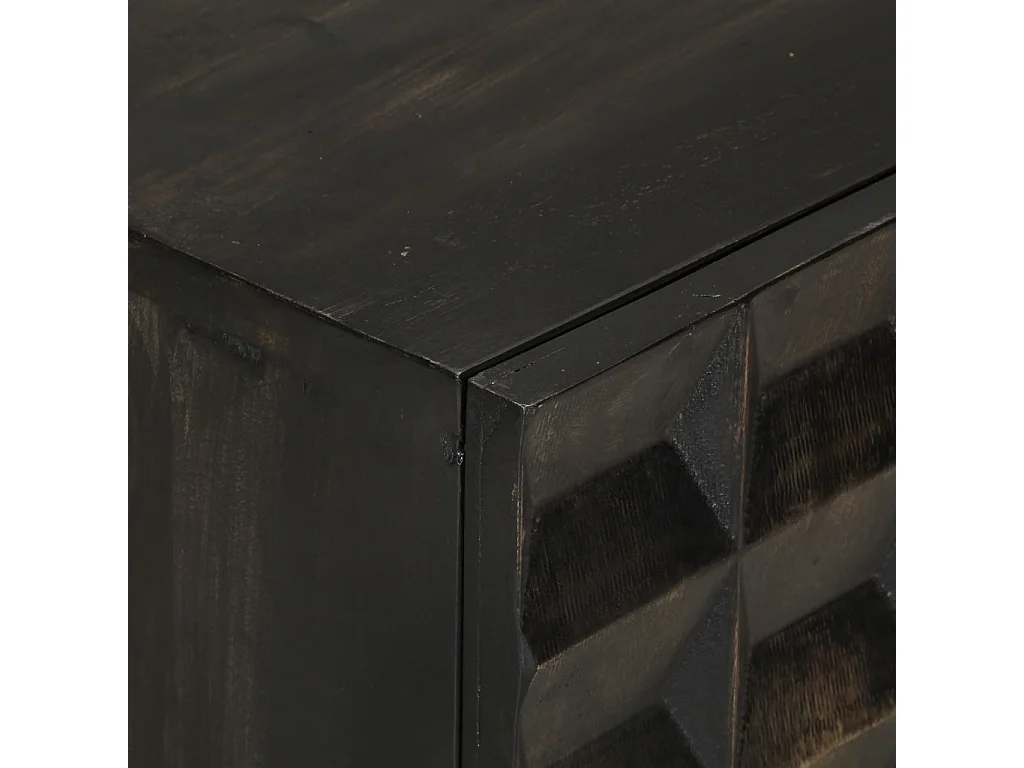 Aparador 55x34x75 cm madeira de mangueira maciça e ferro preto